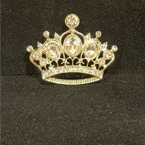 Gold Crown Brooch